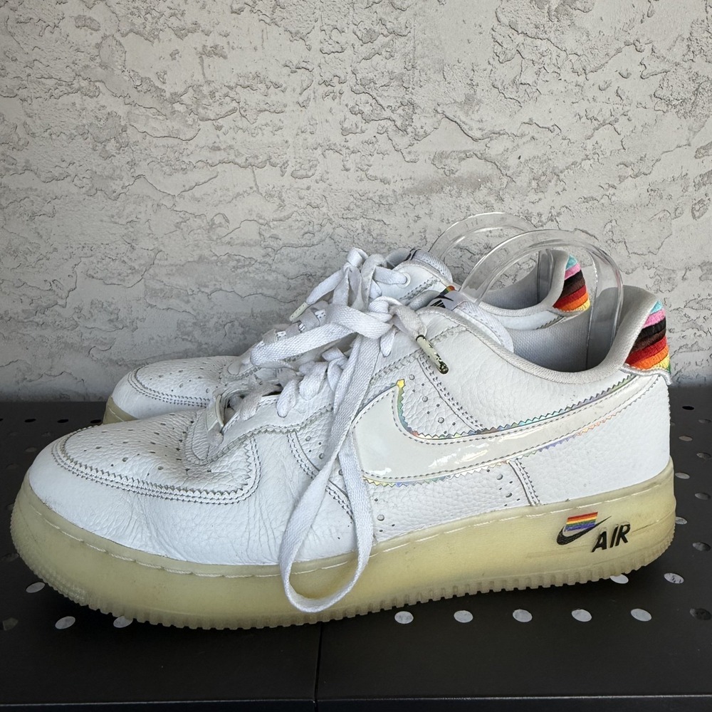 Nike Air Force 1 Be True Pride Quickstrike Sneakers Mens 12 White CV0258-100